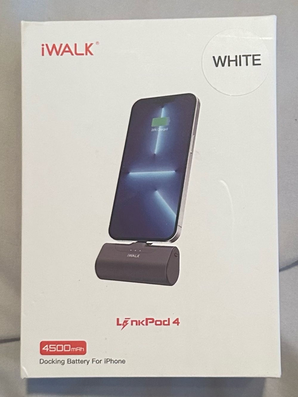 iWALK LinkPod 4 NIB USB-C Portable Charger 4500mAh 20W Fast Power Bank White